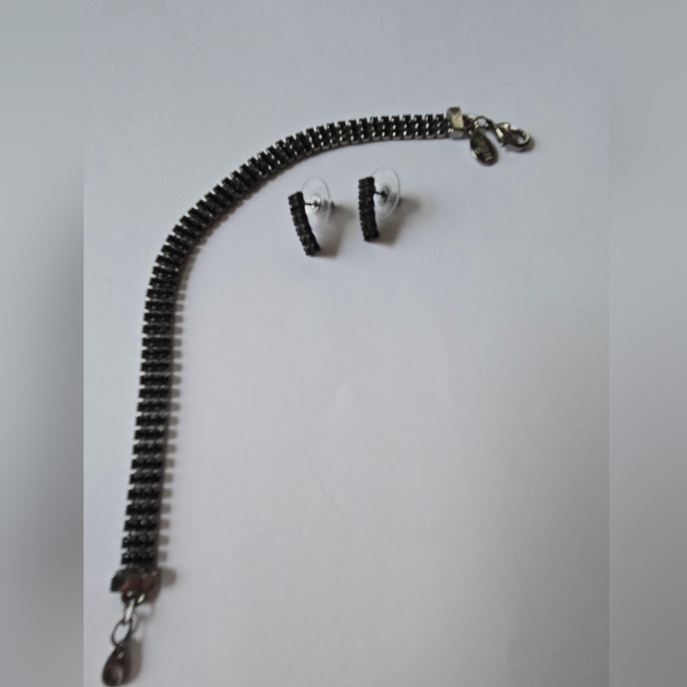 Carolee Silver Charm Bracelet And Earrings